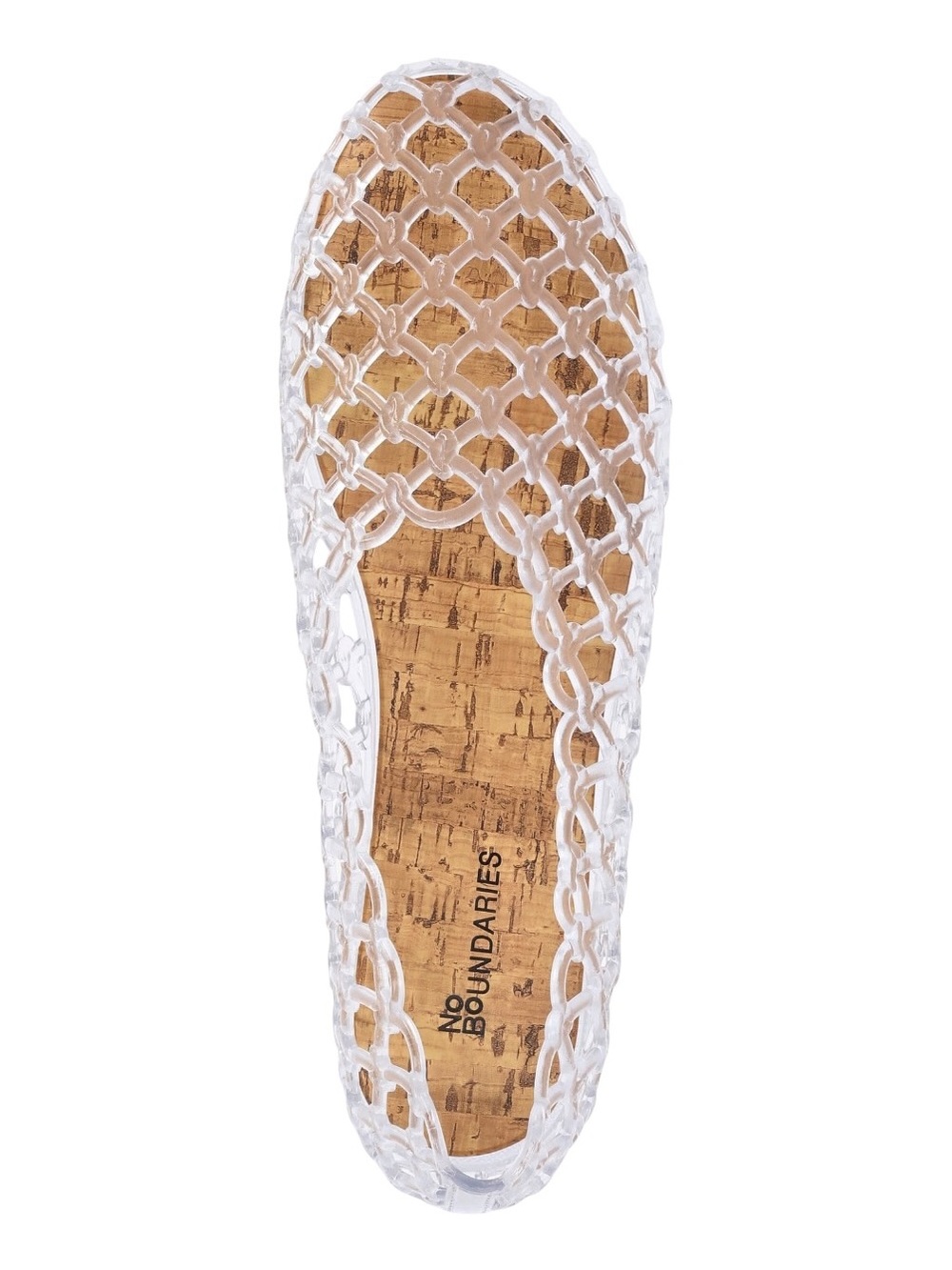 No Boundaries Clear Jelly Flats Women's Transparent Slip-On Caged Sandals NEW 8